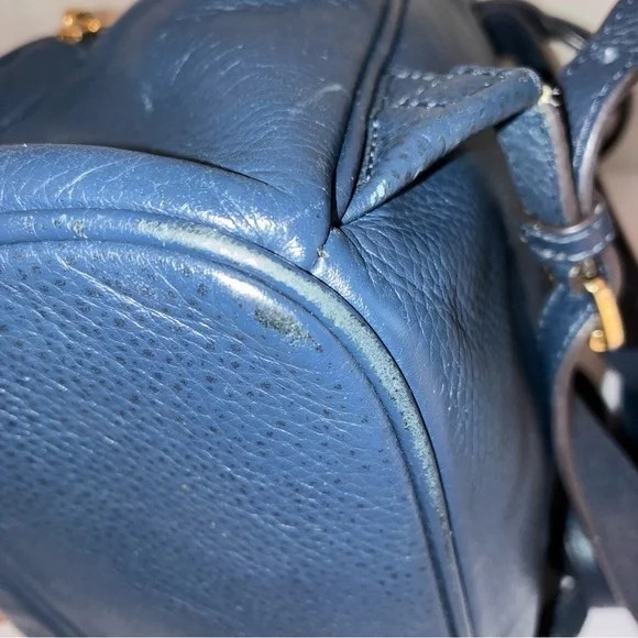 Michael Kors Abbey Backpack Medium Navy Blue Leather Studded *READ - Picture 11 of 14